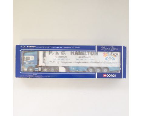 Manufacturer - Corgi | Description - Scania Topline Fridge Trailer - P&C Hamilton | Stock Code - CC12906 | Model Condition - 