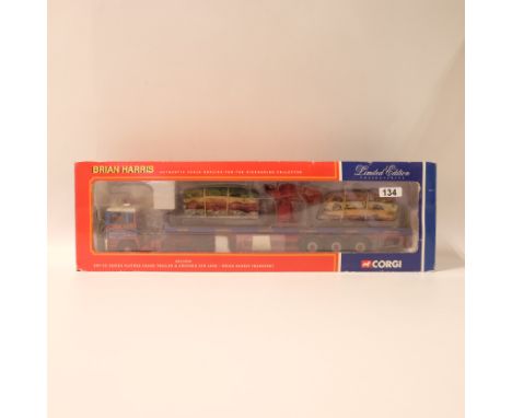 Manufacturer - Corgi | Description - ERF EC Flatbed Crane Trailer & Crushed Car Load - Brian Harris Transport | Stock Code - 