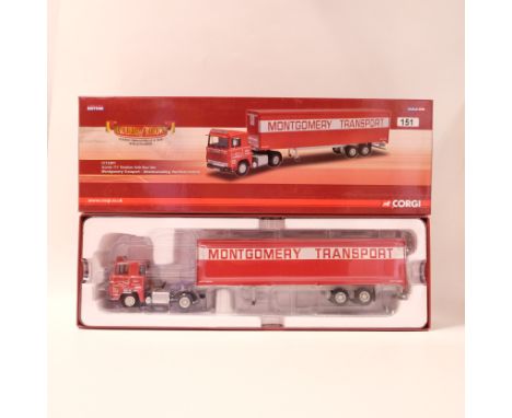 Manufacturer - Corgi | Description - Scania 111 Tandom Axle Box Van - Montgomert Transport | Stock Code - CC15301 | Model Con