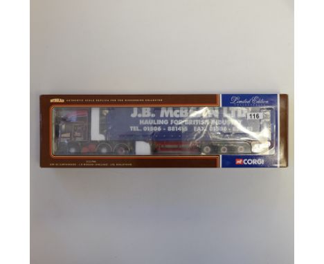 Manufacturer - Corgi | Description - ERF EC Curtainside - J B McBean LTD | Stock Code - CC11906 | Model Condition - 5/5 | Box