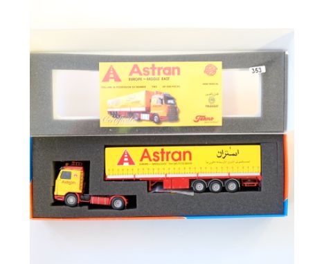 Manufacturer - Tekno | Description - Scania 3-series 143 with classic hood trailer - Astran | Stock Code - 62521 | Model Cond