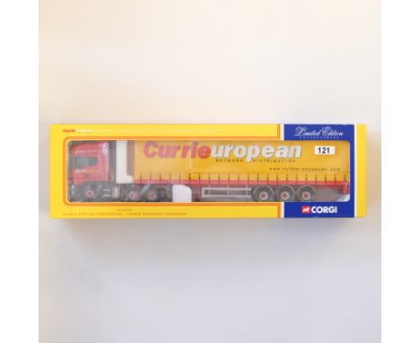 Manufacturer - Corgi | Description - Scania Topline Curtainside - Currie European Transport | Stock Code - CC12903 | Model Co
