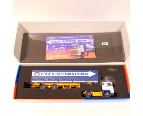 Manufacturer - Tekno | Description - Scania 141 Classic Tilt Trailer- Essex International | Stock Code - 60954 | Model Condit