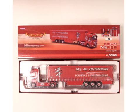 Manufacturer - Corgi | Description - Mercedes Actros Facelift Vinyl Curtainside - M J McGuinness | Stock Code - CC13824 | Mod