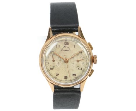 A gentleman's Baume & Mercier 18 carat gold chronograph manual wristwatch. With centre second stop watch facility and having 