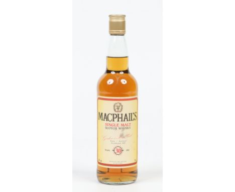 Macphails single malt Scotch Whisky, thirty years old, 40% volume, 70cl.