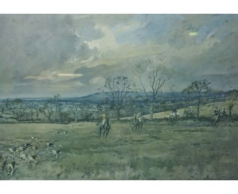 Signed Hunting Print, "The Blackmore Vale" Signed in Pencil, 33.5cm x 50cm, With a pair of Hunting Prints, (3)&nbsp;