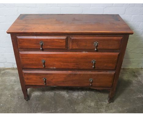 Stained Wood Bedroom Chest of Drawers, 82cm high, 100cm wide, 46cm deep