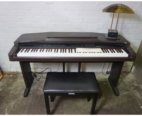 Yamaha Clavinova Electric Keyboard, 81cm high, Model no CVP 88A, 144cm wide, 51cm deep, With Desk Lamp and Stool, (3)