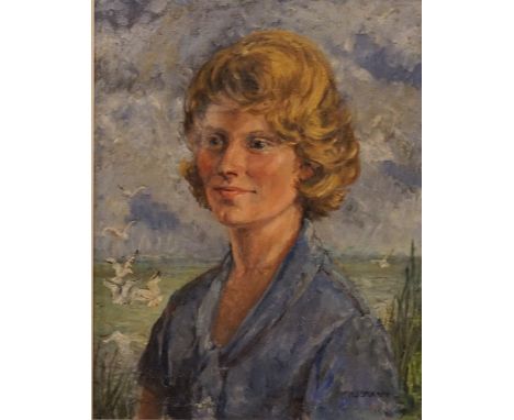 M.G Spurrier "Female Portrait" Oil on Panel, 49cm x 38.5cm, Also with another Female Portrait, (2)&nbsp;