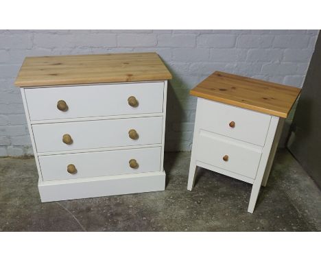 Modern Chest of Drawers, 75cm high, 75cm wide, 40cm deep, With a similar Bedside Chest, (2)
