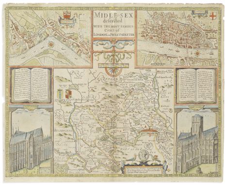 MIDDLESEXSPEED (JOHN) Midle-Sex Described with the Most Famous Cities of London and Westminster,  hand-coloured double-page e