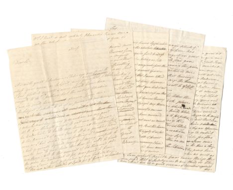 GEORGE IV – MARIA FITZHERBERTAutograph drafts of four letters, two signed with initials ('M.F'), written by Mrs Fitzherbert t