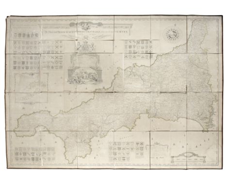 CORNWALLMARTYN (JOHN) A New and Accurate Map of the County of Cornwall, from an actual Survey, FIRST EDITION,  very large eng