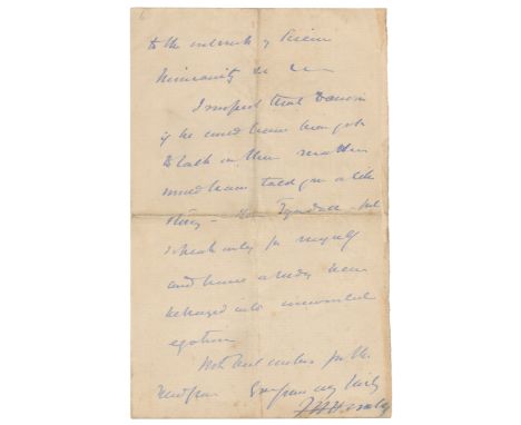 HUXLEY (THOMAS HENRY)Three autograph letters signed ('TH Huxley') to Peter Bayne ('Dear Sir' or 'My dear Sir'), the first res