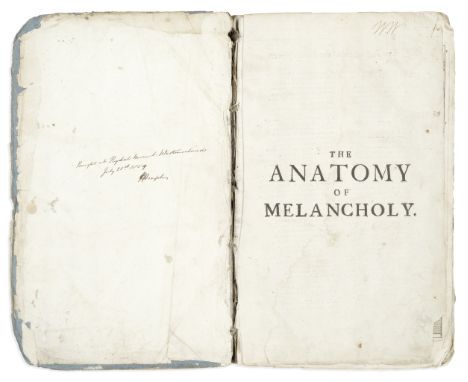 WORDSWORTH'S LIBRARY - RYDAL MOUNTBURTON (ROBERT) The Anatomy of Melancholy... Eighth Edition, Corrected and Augmented by the