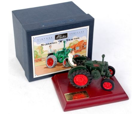 Britains, 00172 'Marshall M tractor' from the Vintage Britains vehicles range, finished in dark green with orange hubs, with 