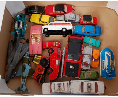 Quantity of loose playworn diecasts by Dinky, Corgi and Matchbox, 20+ examples to include Lady Penelope FAB 1