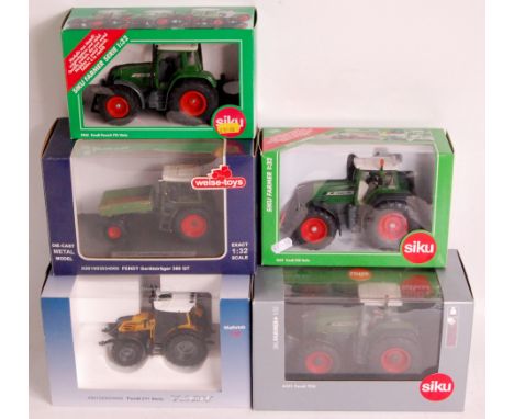 Siku, Schuco and Weise Toys, 1/32nd scale Fendt tractor group, to include; Siku No.4451 Fendt 926 tractor, Schuco Fendt 211 V