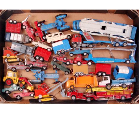 30+ playworn Corgi, Budgie, Solido and other diecasts, mainly commercial and farming related examples, to include; Corgi Toys