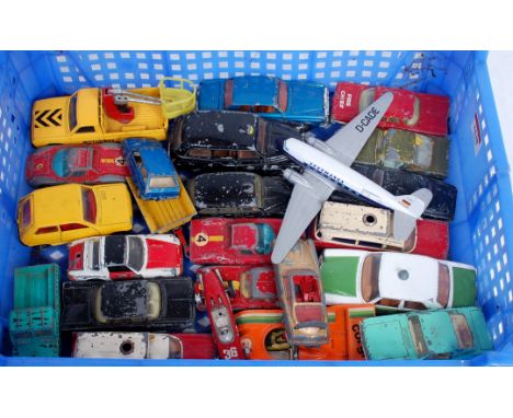 25 assorted playworn or repainted Corgi Toys, all suitable for restoration, examples include Chevrolet State Patrol car etc (