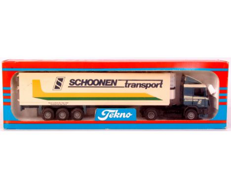 Tekno, 1/50 scale diecast model of a Schoonen transport, DAF 95/360 tractor unit and cooler trailer, in the original blue and