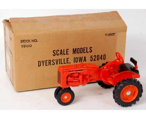 Allis Chalmers limited edition release 1/16th scale, diecast model of an Allis Chalmers 'WD' type tractor, finished in orange