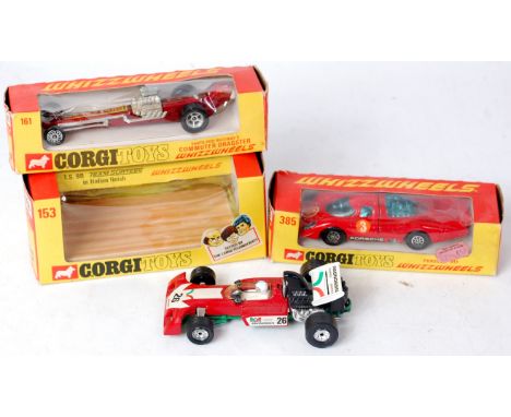 Corgi Toys boxed Whizzwheels group to include No 153 Team Surtees TS.9B finished in Italian colours (VG-BVG), No 161 Santa po