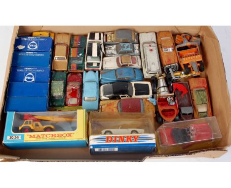 Mixed playworn and boxed diecast by Corgi, Dinky, Lonestar, Matchbox and others, to include Matchbox K-14 Jumbo crane (G-BG),