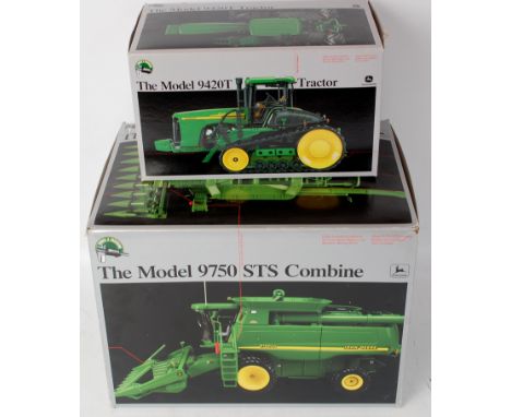 ERTL, 1/32nd scale John Deere farming vehicle group to include; No.15286 John Deere 9420T tractor with tracks (VG-NM,BG) and 