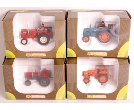 Universal Hobbies, 1/32nd scale country series tractor group, all boxed as issued, to include; Fordson Power Major, Renault D