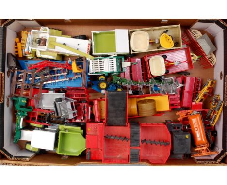 Britains, Siku and other mixed playworn and loose farming diecast, 30+ pieces to include; Britains Class Jaguar 690 combine a
