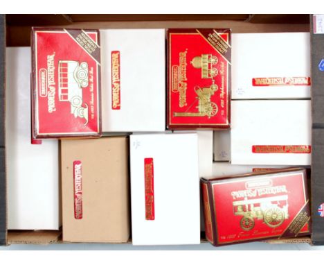 16 Boxed Matchbox Models of Yesteryear, all housed in red all card boxes with white outer sleeve packaging, mixed subjects, t