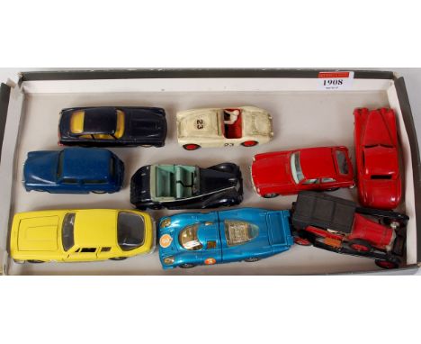 Dinky Toys and Corgi Toys playworn diecast group, mixed examples to include Dinky Toys No. 157 Jaguar XK120, Dinky Toys 109 A