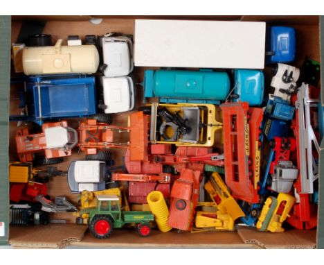 Mixed playworn diecasts to include examples by Britains, Matchbox, ROS, Cursor Modell, Corgi and others, mixed conditions, to