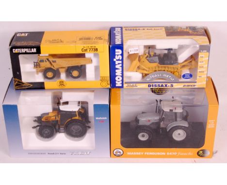 Mixed construction vehicle and farming diecast vehicles to include Schuco 1/32nd scale Fendt 211 Vario tractor (NM-BVG), Univ