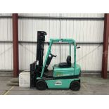 **(INCLUDES CHARGER)**2002 MITSUBISHI FB16K ELECTRIC FORKLIFT (4-WHEEL)