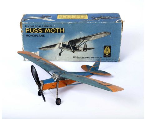 A Frog flying scale model of a Pussmoth Monoplane 47cm wingspan, complete with original boxCondition report: With some minor 