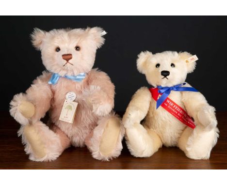 A Steiff 1994 replica teddy bear from 1927 'Rose 48' approximately 46cm high together with a 1994 Steiff teddy bear 'Blond 42