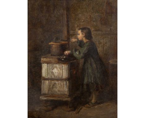 Pierre Edouard Frere (1819-1886)
A tasty broth, signed, oil on panel, 23.5 x 18.5cm