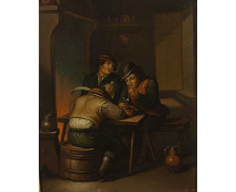 Manner of David Teniers
The Pipe Smokers, oil on metal panel, 19 x 16cm