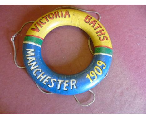 Vintage life ring - Victorian baths Manchester 1909