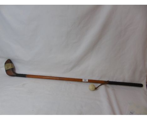 Vintage style golf club and ball