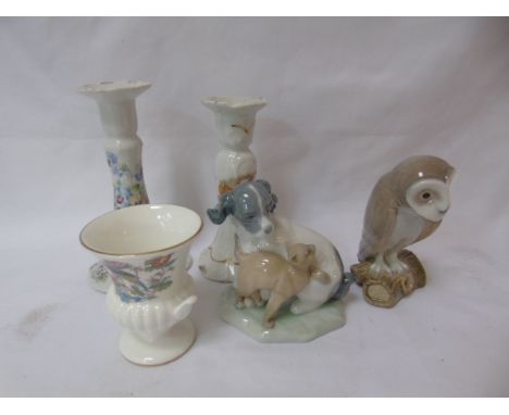 Lladro owl, Nao animals, Wedgwood etc