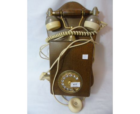 Antique style wall telephone with extension speaker