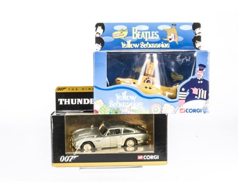 Beatles / James Bond, the model Yellow Submarine die cast model CC5801 and Thunderball Aston Martin die cast CCO4306 both Cor