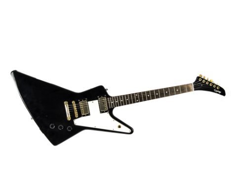 Electric Guitar/Amplifier, a black and white Epiphone Explorer electric guitar (U05041247) together with a Sunn ST-15 amplifi