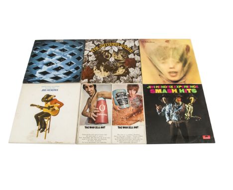 Sixties LPs, nine albums with artists comprising The Who (The Who Sell Out and Tommy), Rolling Stones (Through The Past Darkl