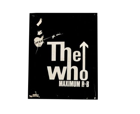 The Who Poster, The Who Maximum R &amp; B poster printed bottom left hand corner Maximum R &amp; B made in 1964 for 1981 fram