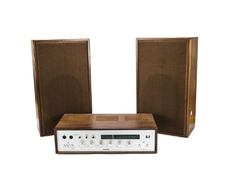 Rogers tuner amplifier, tuner amplifier model Ravensbrook serial no: 09276 quality wooden casing plus a pair of speakers seri